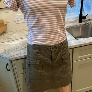 Green cargo skirt